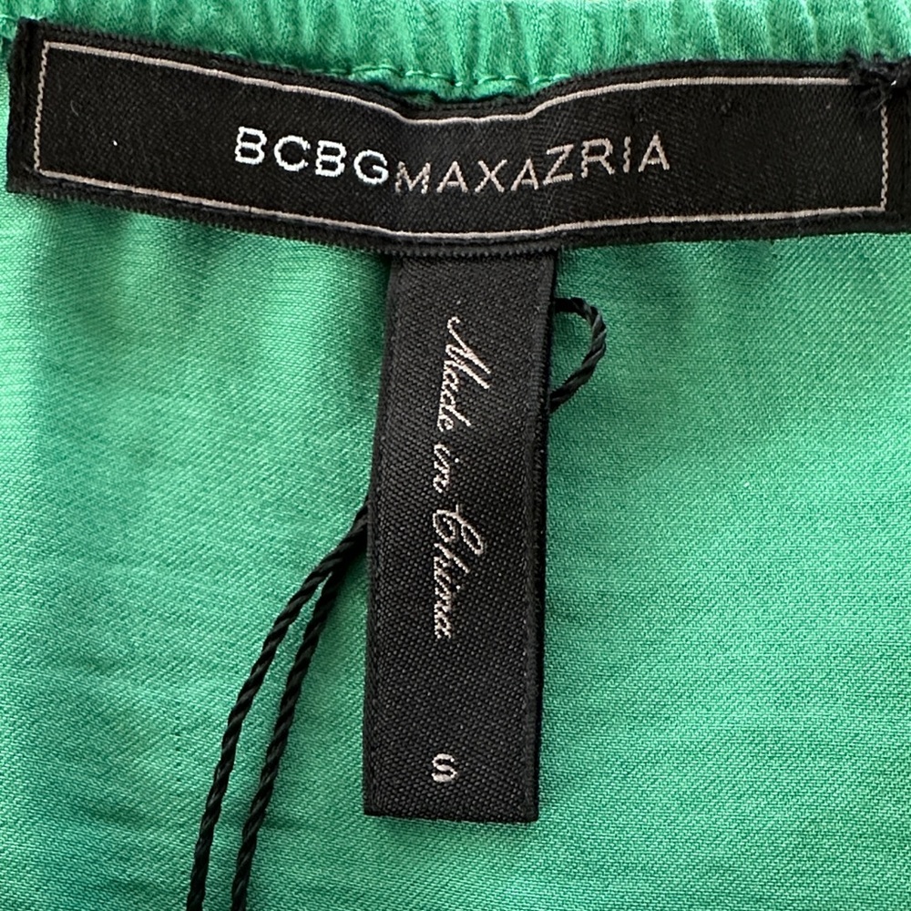 BCBGMaxAzria Carie Kelly Green Drape Bateau Wedding Guest Prom Dress Size S-M-L - Picture 15 of 15